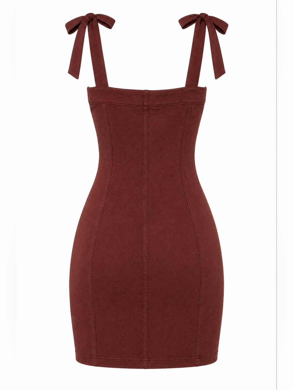 NWT Free People Brown/ Terracotta Tie-Shoulder Bodycon Dress Size L - Picture 4 of 5